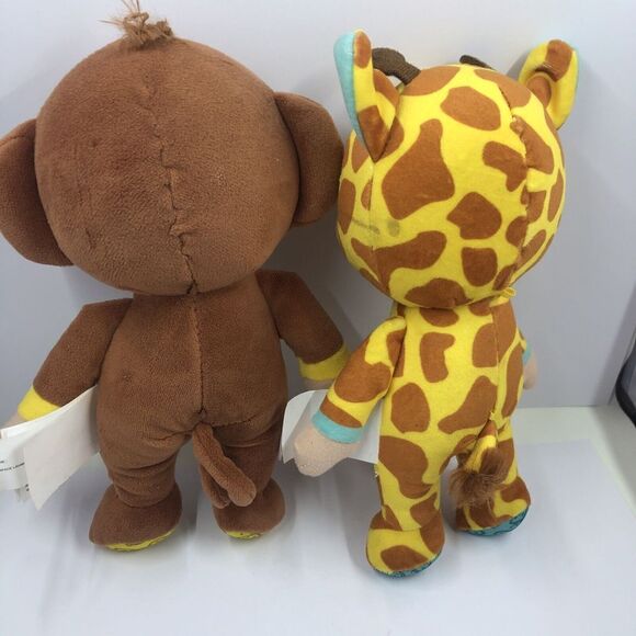Lot of 2 Cocomelon JJ Giraffe & Monkey 8" Plush Doll Soft Toy w/ Plastic Face - Picture 9 of 12